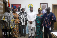 Deputy Minister Mireku Duker (third right) meets with some traditional leaders