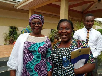 Prof. Olivia Kwapong (right) and Hajia Alima Mahama interacting at the launch