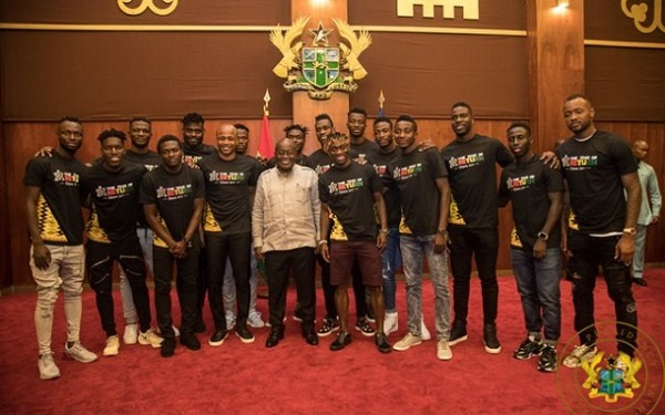 President Nana Addo Dankwa Akufo-Addo with the Black Stars