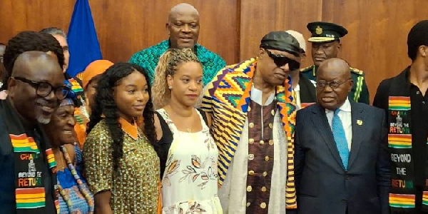 Stevie Wonder with President Akufo Addo