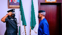 Osinbajo don decorate DIG Usman Alkali Baba as di new acting Inspector General on Wednesday