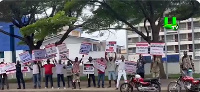 Some of the supporters at the court