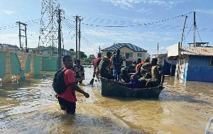 Flood at Mepe after the Akosombo dam spillage