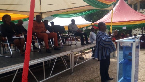 Minister of roads and highways Kwasi Amoako-Atta speaking at the event