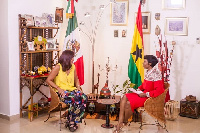 Maria de Los Angeles Arriola, Mexico's ambassador to Ghana with host, Harriet Nartey