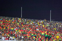 A photo of Ghanaian fans at the stadium