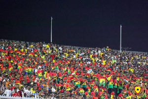 A photo of Ghanaian fans at the stadium