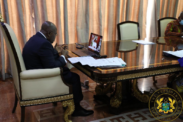 President Akufo-Addo during virtual ECOWAS Extraordinary Summit