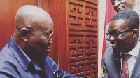 Akufo-Addo exchanging pleasantries with Nana Appiah Mensah