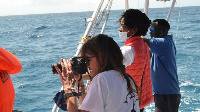 Marine conservationist Jane Silbury (left) and Kenya Tourism Board CEO Betty Addero Radier (centre)