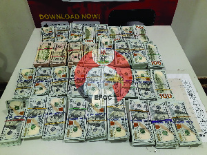 Exhibits of the fake currency displayed by the EFCC