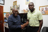 Mr Frank Okpenyen in a handshake with President Nana Addo Dankwa Akufo-Addo