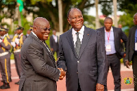 President Ouattara welcomes President Akufo-Addo to the Petit Palais