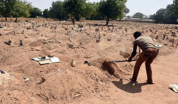 Grave diggers reported a spike in the number of bodies being buried