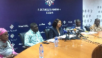 EC Chairperson, Jean Mensa flanked by her deputies Bossman Asare and