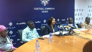 EC Chairperson, Jean Mensa flanked by her deputies Bossman Asare and