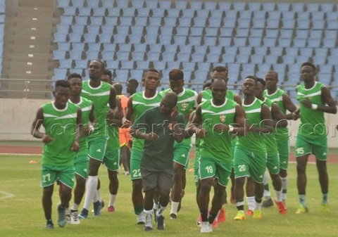 Karela FC training at the Cape Coast Stadium before the match