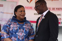 Rebecca Akufo-Addo, First Lady of the Republic of Ghana exchanging pleasantries during the event