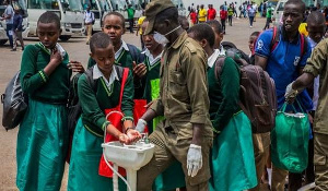 Rwanda is curbing the spread of the virus through temporary hand washing points