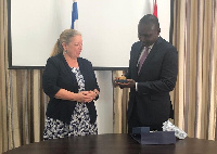 Ambassador Eynat Shlein and Deputy Foreign Affairs Minister Charles Owiredu