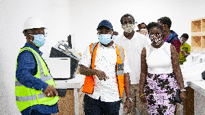 Lucy Quist touring the Ghana Infectious Disease Centre