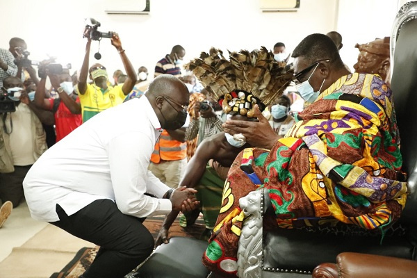 Vice President Bawumia paid a courtesy call on the Mamponghene on Monday, October 12