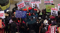 Arise Ghana protesters interfacing with police officers