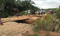 Collapsed bridge at Adubinso