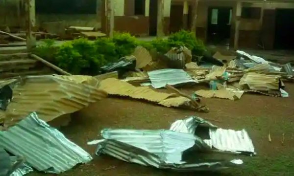 The roofing sheets of the school were ripped off