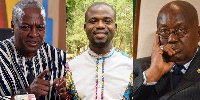 Former President Mahama (left), Manasseh Azure (middle) and President Akufo-Addo (right)