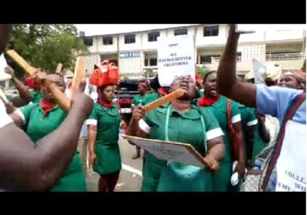 File photo: Nurses demostrating