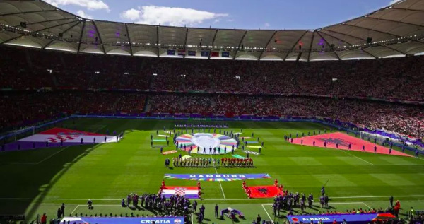 Croatia and Albania played at the Volksparkstadion in Hamburg