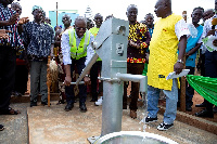 Managing Director of Vivo Energy Ghana, Mr Ben Hassan Ouattara Commissioning the projects