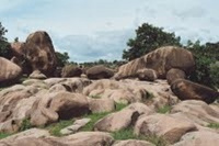 One of the rocks deposit sites in Bongo in view