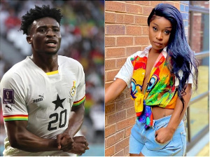 Black Stars player Mohammed Kudus and Efia Odo