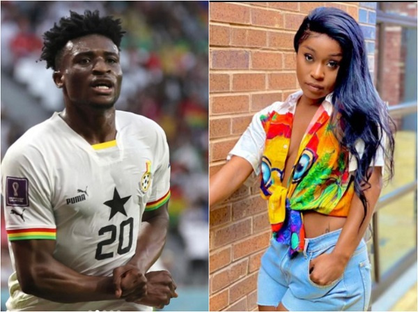 Black Stars player Mohammed Kudus and Efia Odo