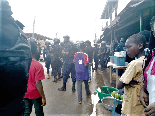 Police presence in Mankessim during the 