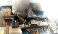 An inferno gutted a part of the Makola market on July 5, 2021