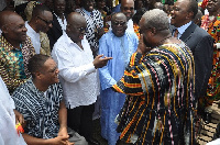 President Mahama exchanging pleasantries with Nana Akuffo Addo