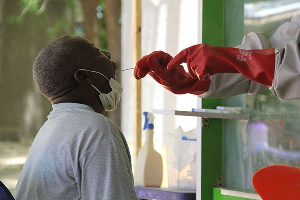 A man undergoes Covid-19 testing in Nigeria