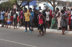 Several NDC supporters thronged the courts Monday to support Mr. Opuni