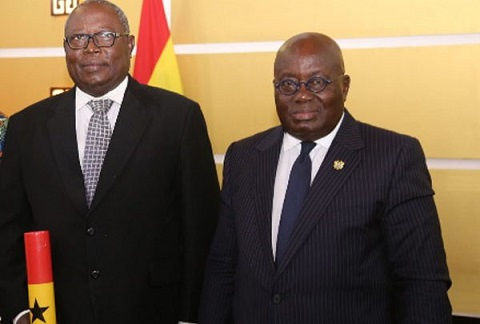 Former Special Prosecutor, Martin Amidu and President Nana Addo Dankwa Akufo-Addo