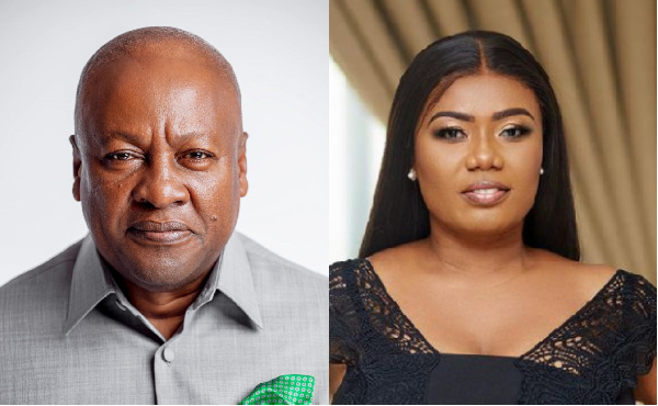 Flagbearer of the NDC, John Mahama and media personality, Bridget Otoo