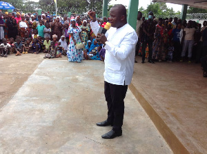 Samuel Abu Jinapor interacting with his constituents