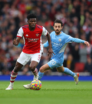 Thomas Partey Puts Up Fine Display In Arsenal's Defeat To Man City