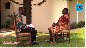 Kwabena Kyenkyenhene Boateng (l) with Former Education Minister, Jane Opoku-Agyeman (r)