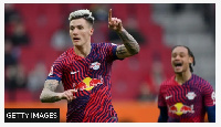 Benjamin Sesko scored 18 goals in 42 appearances in his first season for RB Leipzig