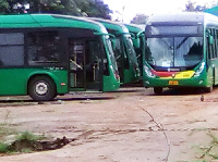 Four out of 60 buses have been destroyed by suspected arson