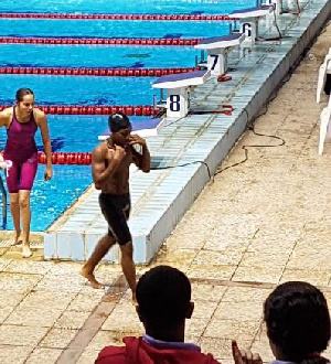 A photo of Ghanaian swimmers training