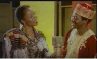 King Sunny Ade and Onyeka Onwenu on set of the video in the 